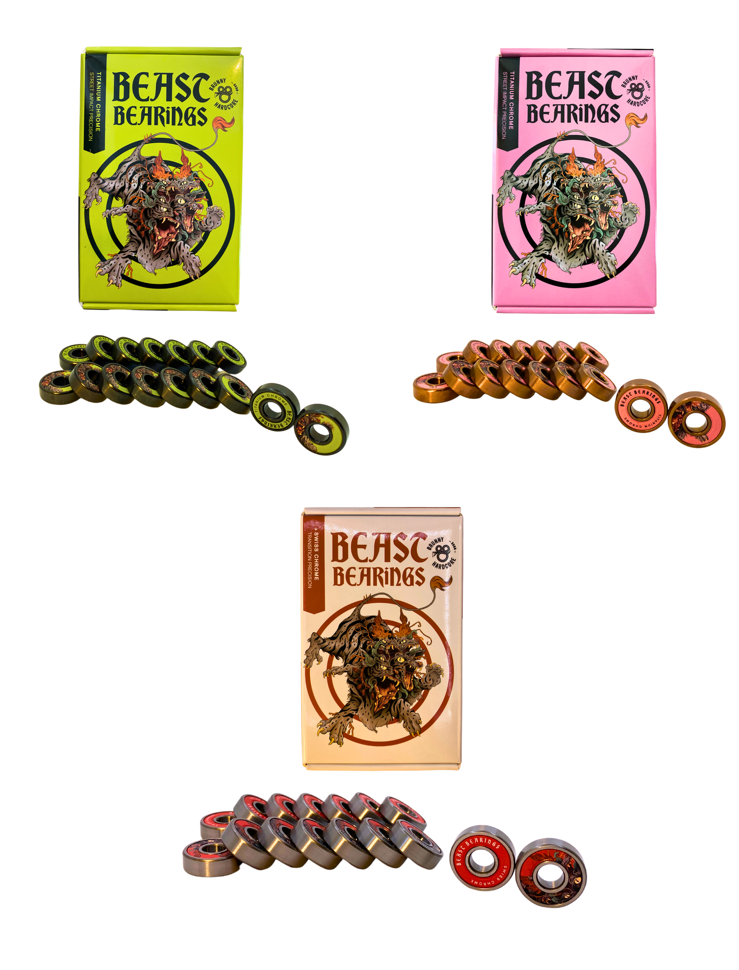 Ready to roll Chuffed Skate Pro Combo Dragon Plate + Labrys Trucks + Slide Blocks + Wheels + Toe Stops + Bearings