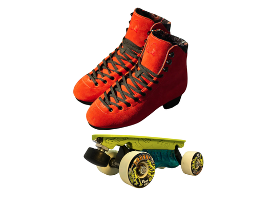 Ready to roll Chuffed Tia Skate Pro Combo Dragon Plate + Labrys Trucks + Slide Blocks + Wheels + Toe Stops + Bearings