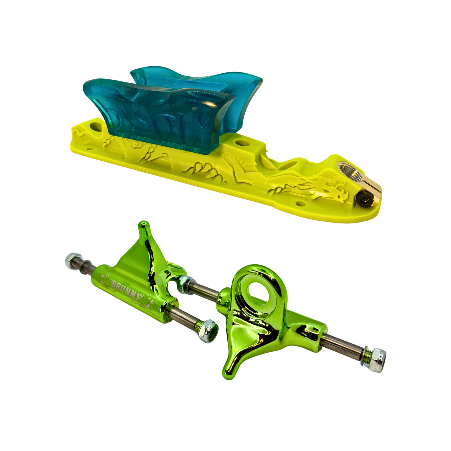 Combo Dragon Plate + Labrys Green Titanium Trucks + Slide Blocks