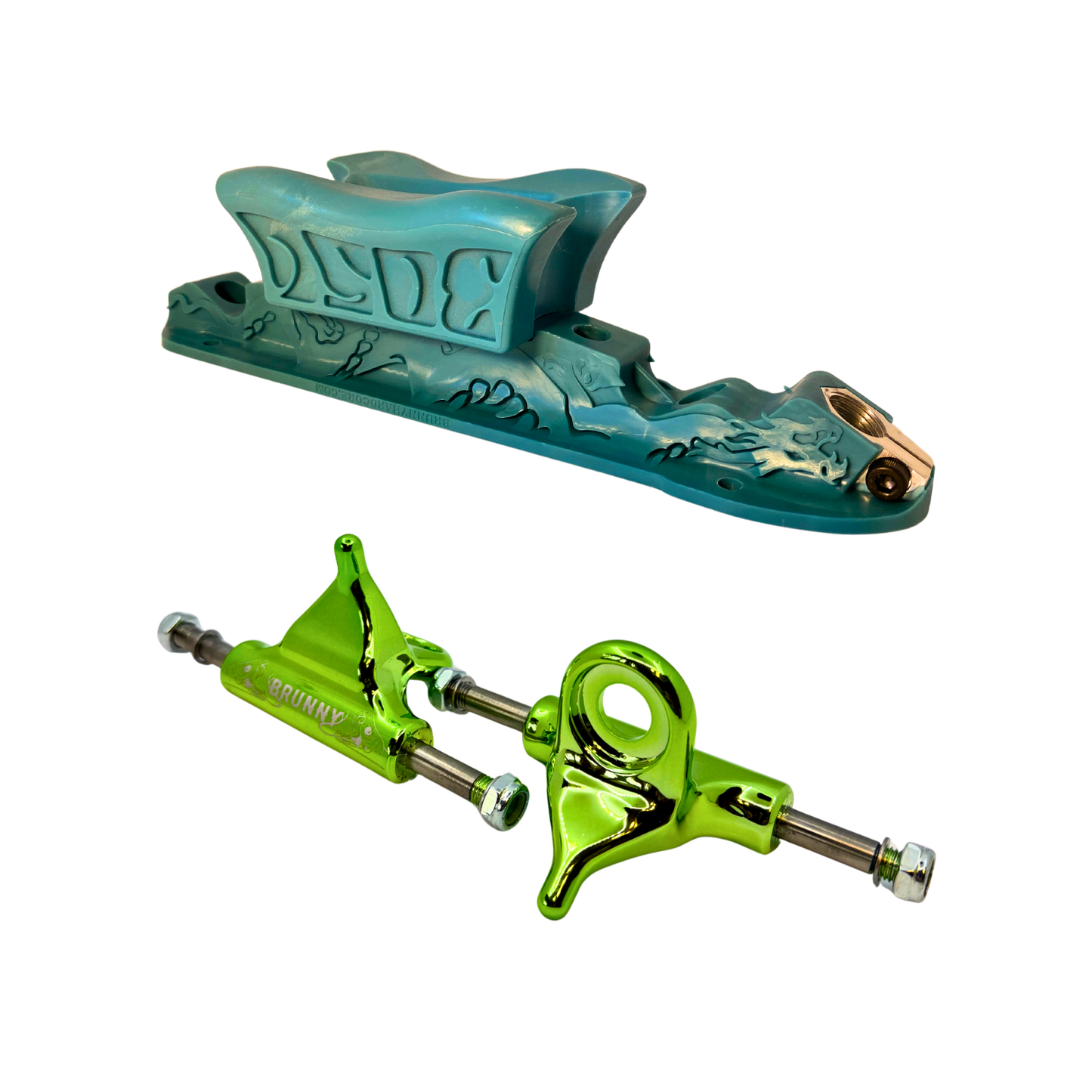 Combo Dragon Plate + Labrys Green Titanium Trucks + Slide Blocks