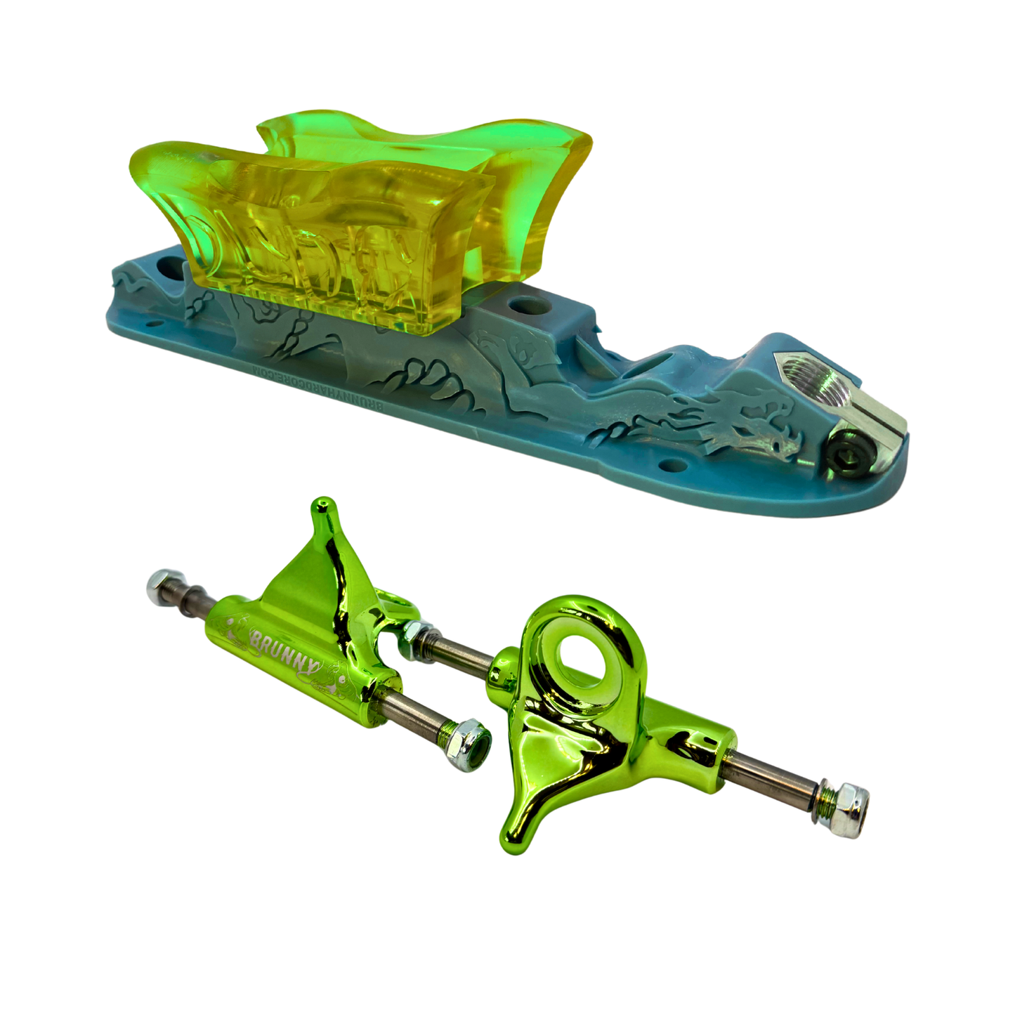 Combo Dragon Plate + Labrys Green Titanium Trucks + Slide Blocks