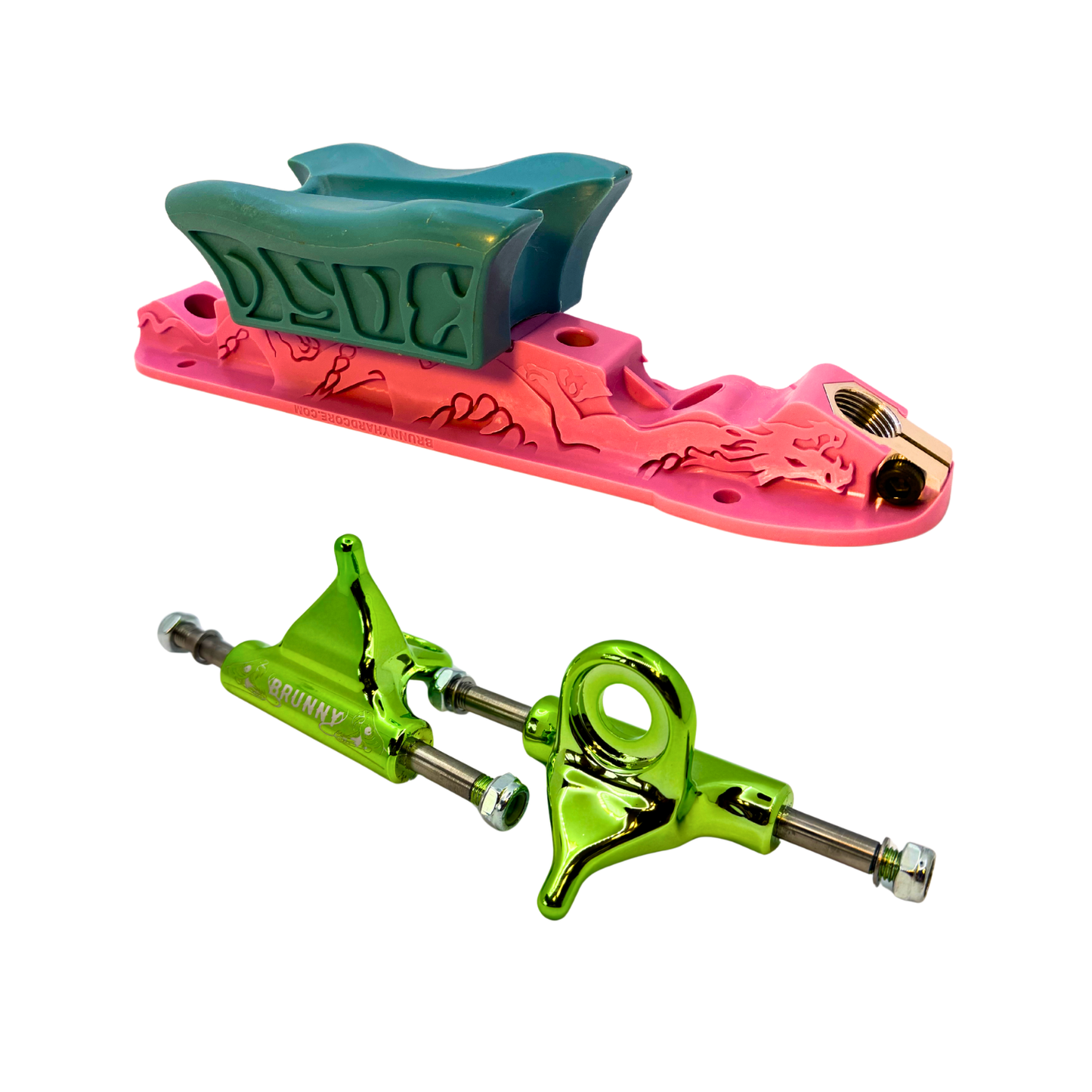 Combo Dragon Plate + Labrys Green Titanium Trucks + Slide Blocks