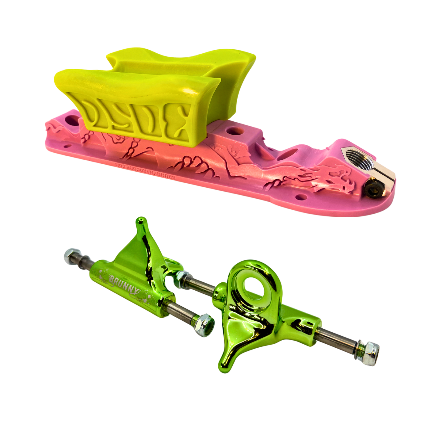 Combo Dragon Plate + Labrys Green Titanium Trucks + Slide Blocks